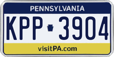PA license plate KPP3904