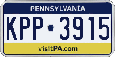 PA license plate KPP3915