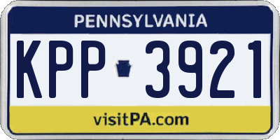 PA license plate KPP3921
