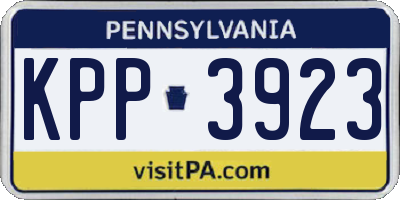 PA license plate KPP3923