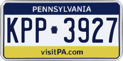PA license plate KPP3927