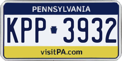PA license plate KPP3932