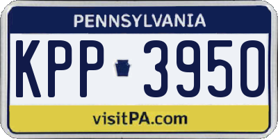 PA license plate KPP3950