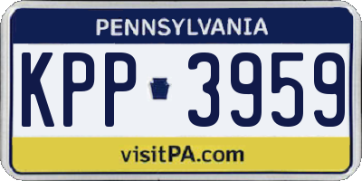 PA license plate KPP3959