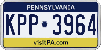 PA license plate KPP3964