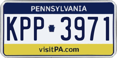 PA license plate KPP3971