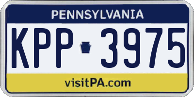 PA license plate KPP3975