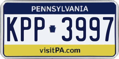 PA license plate KPP3997