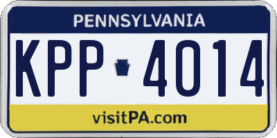 PA license plate KPP4014