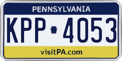 PA license plate KPP4053