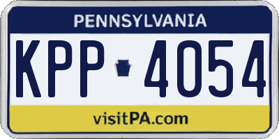 PA license plate KPP4054