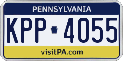 PA license plate KPP4055