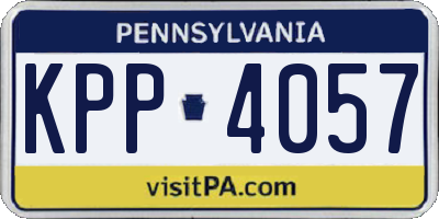 PA license plate KPP4057