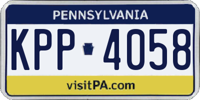 PA license plate KPP4058