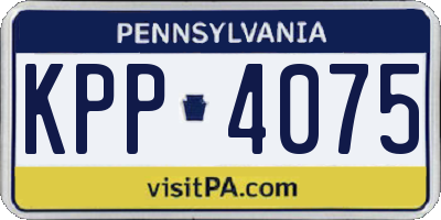 PA license plate KPP4075