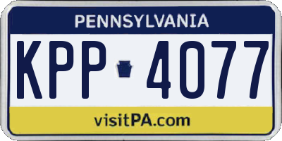 PA license plate KPP4077