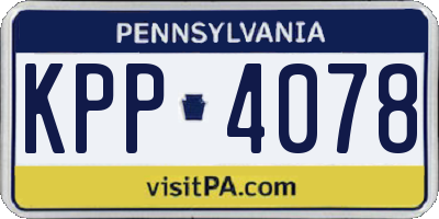 PA license plate KPP4078