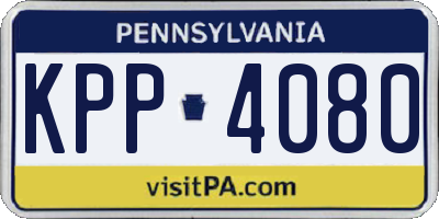 PA license plate KPP4080