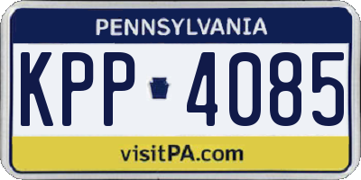 PA license plate KPP4085