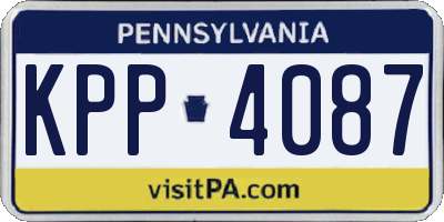 PA license plate KPP4087