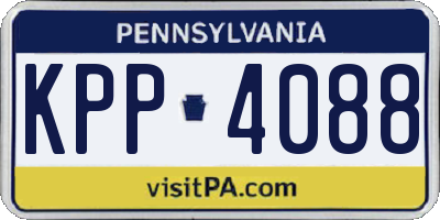 PA license plate KPP4088