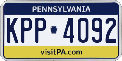 PA license plate KPP4092