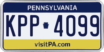 PA license plate KPP4099