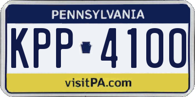 PA license plate KPP4100