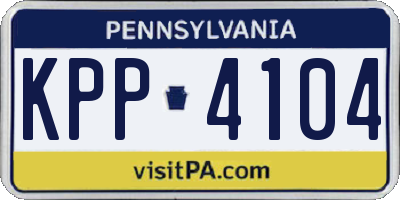 PA license plate KPP4104