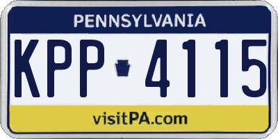 PA license plate KPP4115