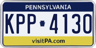 PA license plate KPP4130