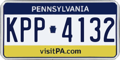 PA license plate KPP4132