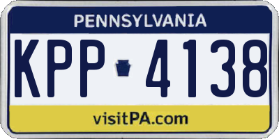 PA license plate KPP4138