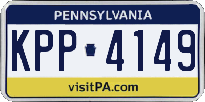 PA license plate KPP4149