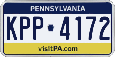 PA license plate KPP4172