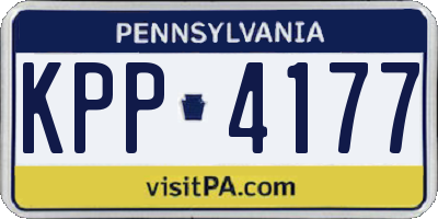 PA license plate KPP4177