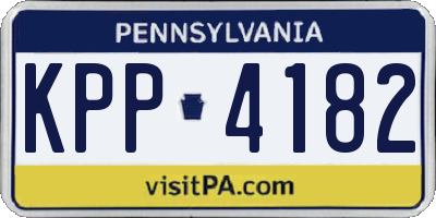 PA license plate KPP4182
