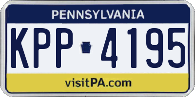 PA license plate KPP4195