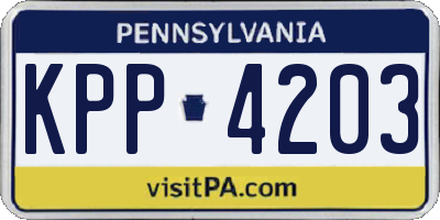 PA license plate KPP4203