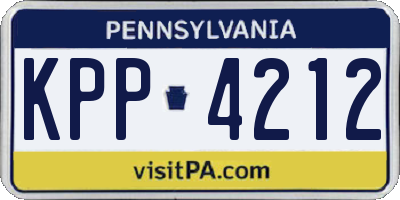 PA license plate KPP4212