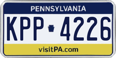 PA license plate KPP4226