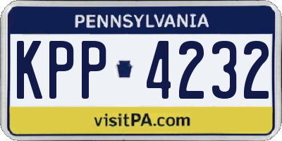 PA license plate KPP4232
