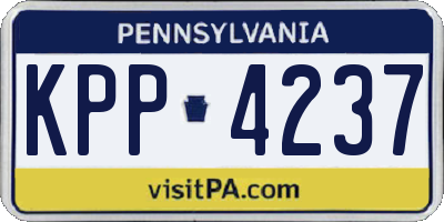 PA license plate KPP4237