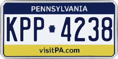 PA license plate KPP4238