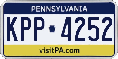 PA license plate KPP4252