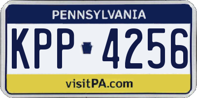 PA license plate KPP4256