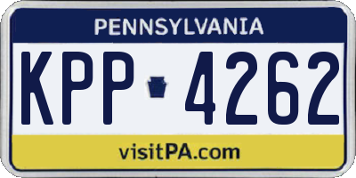 PA license plate KPP4262