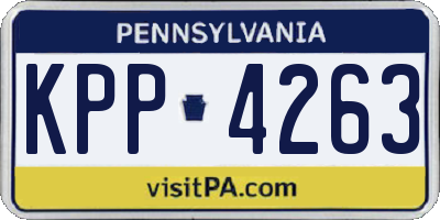 PA license plate KPP4263
