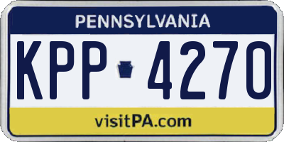 PA license plate KPP4270