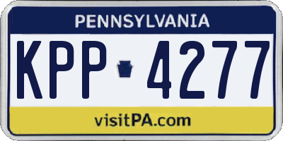 PA license plate KPP4277